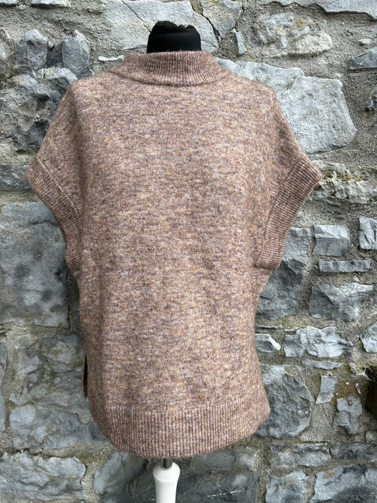 Brown melange knitted top uk 8-12