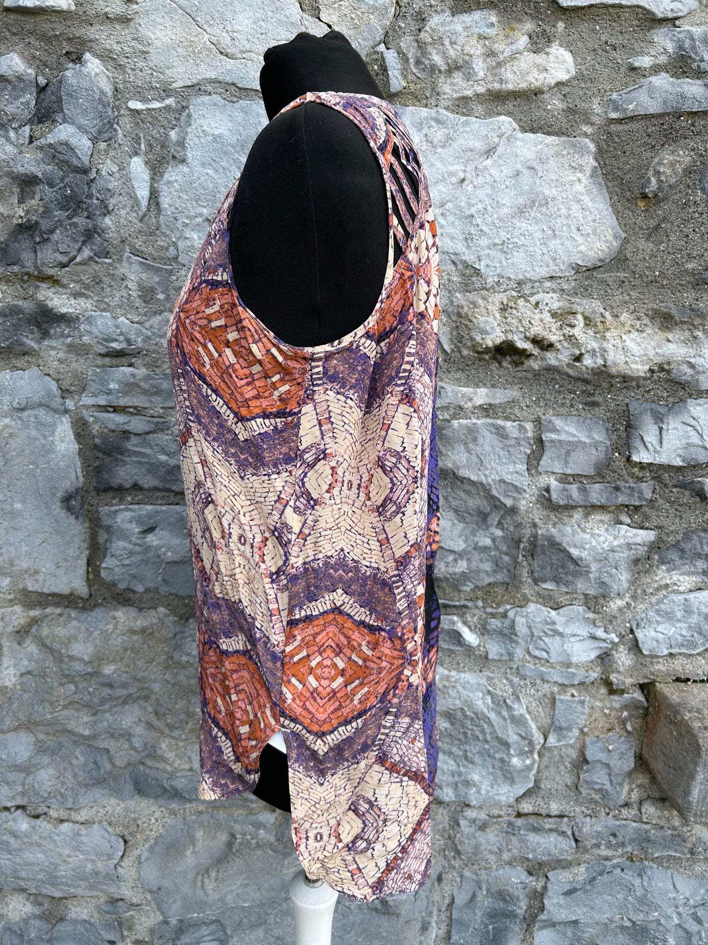 Geometric silk top uk 12