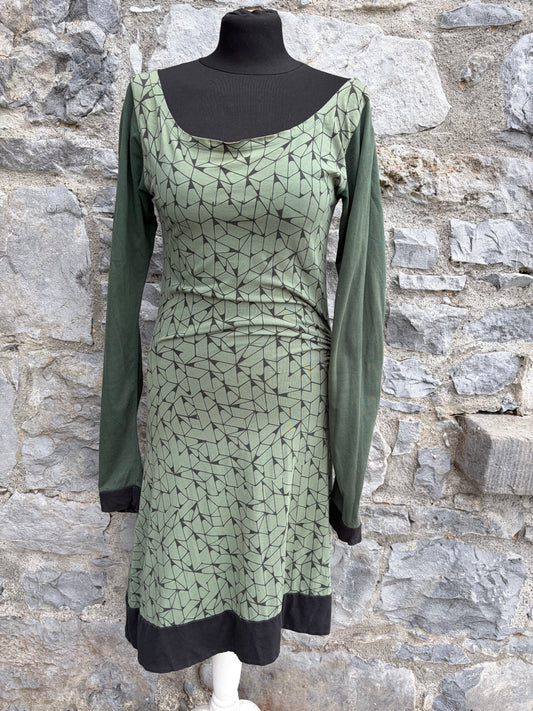 Green geometric dress uk 8-10