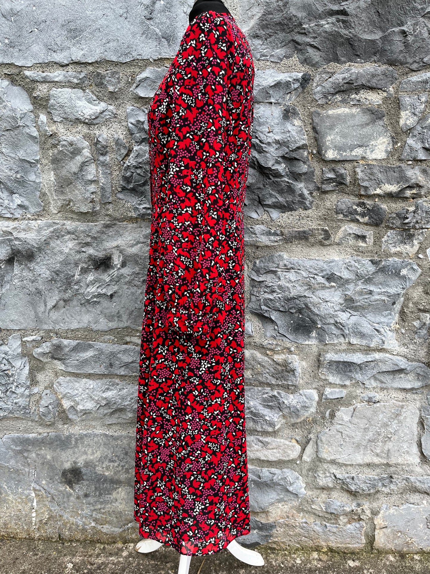 Red floral maxi dress uk 8-10