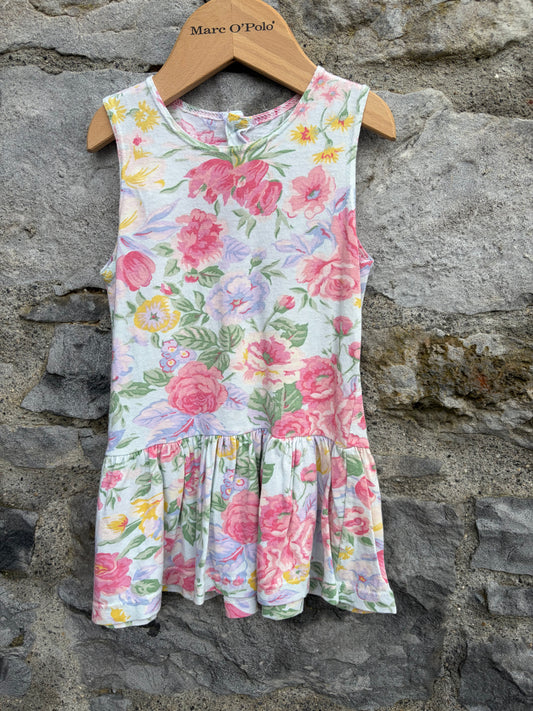80s pink floral dress  12-18m (80-86cm)