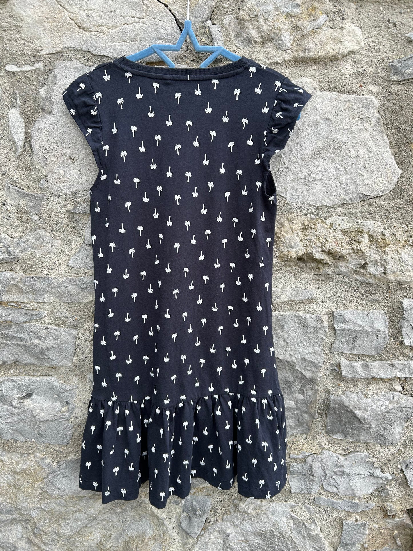 Palm tree navy dress 8y (128cm)