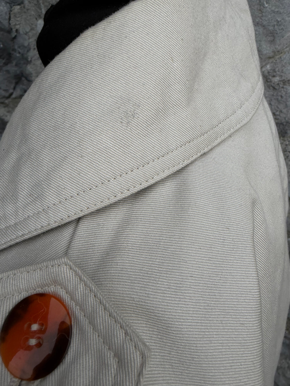 90s cream double-breasted trench coat uk 14-16