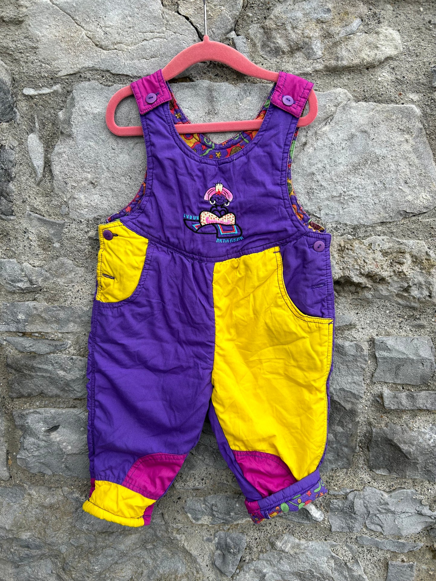 80s Purple&yellow winter pants  18m (86cm)