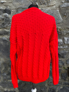 90s intense red cardigan uk 12