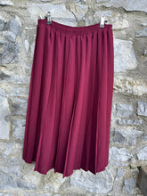 Load image into Gallery viewer, 90s maroon pleated skirt uk 14-16
