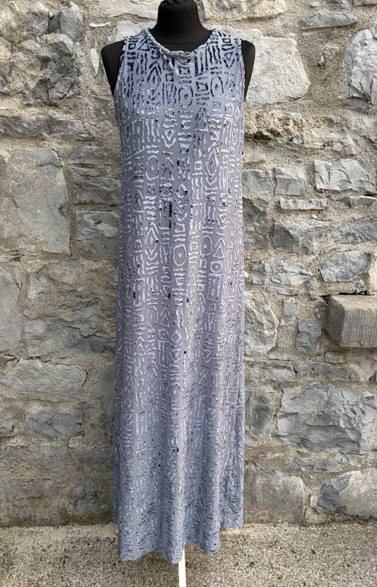 90s grey geometric dress uk 12