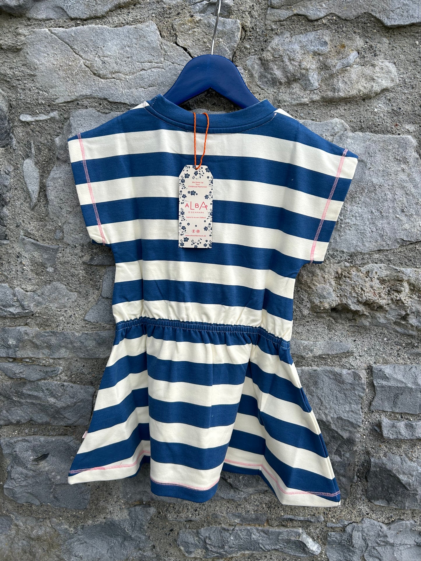 Love Sea blue stripy dress  3y (98cm)