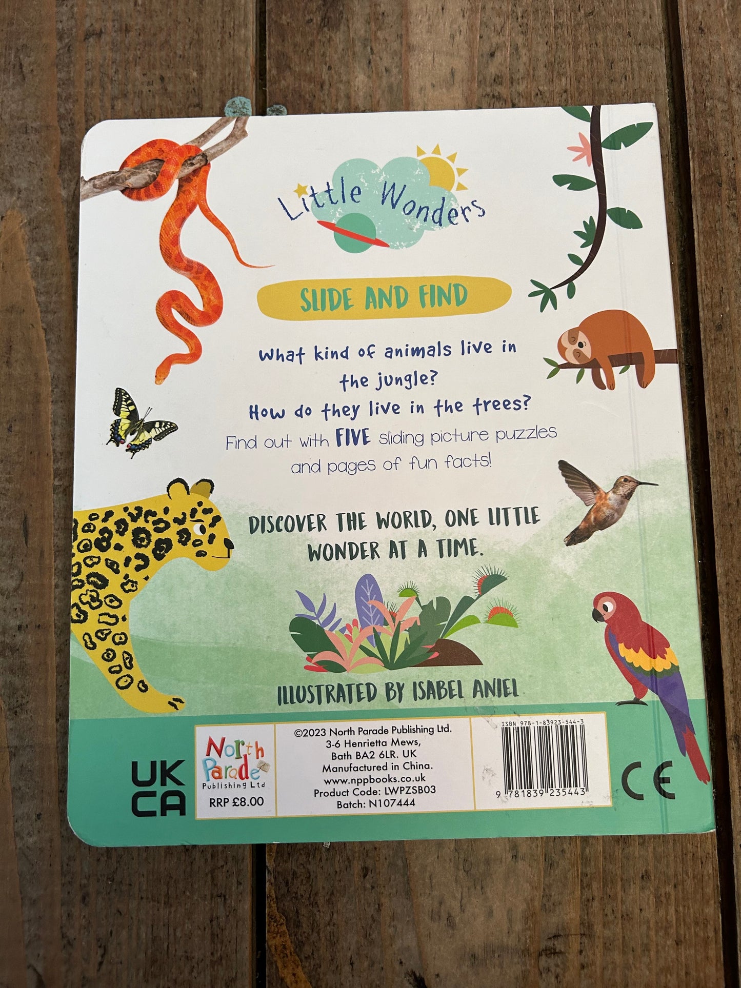 Jungle animals slider book