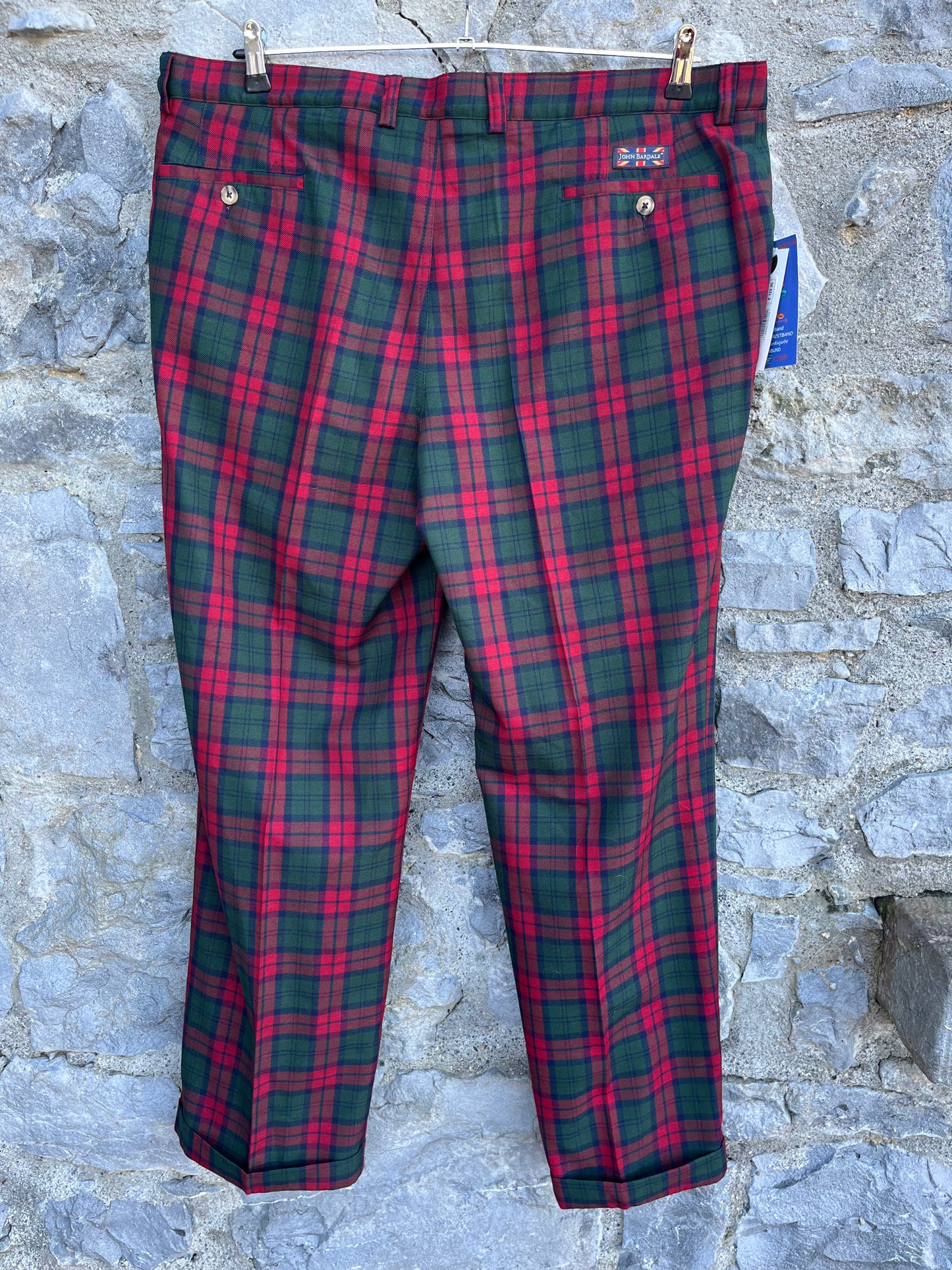 90s red tartan pants XL men