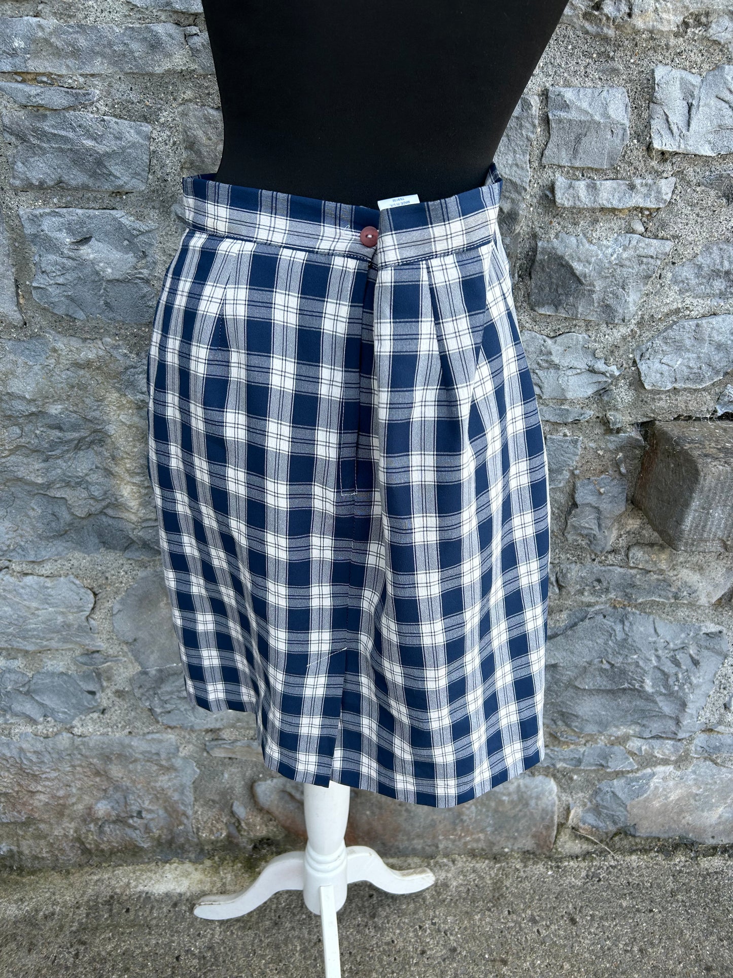 90s navy check suit uk 12-14