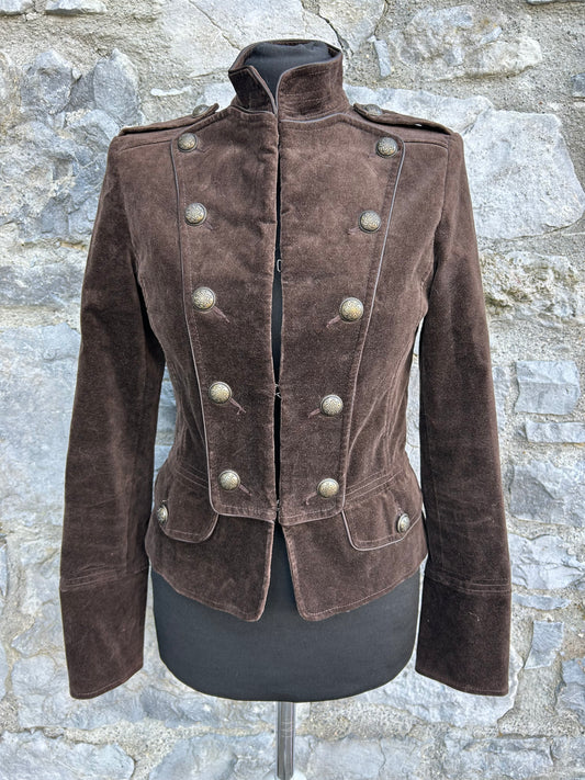 Brown velvet military-style jacket uk 6-8