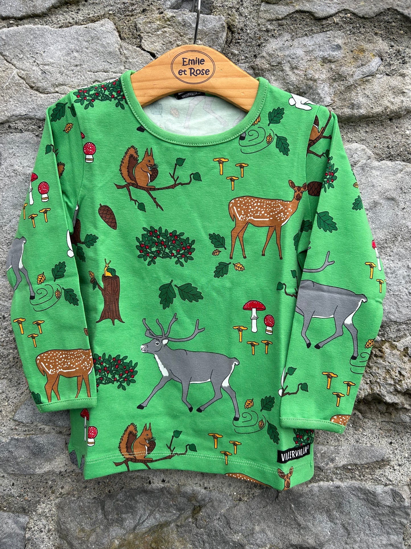 Forest Print green top  2y (92cm)