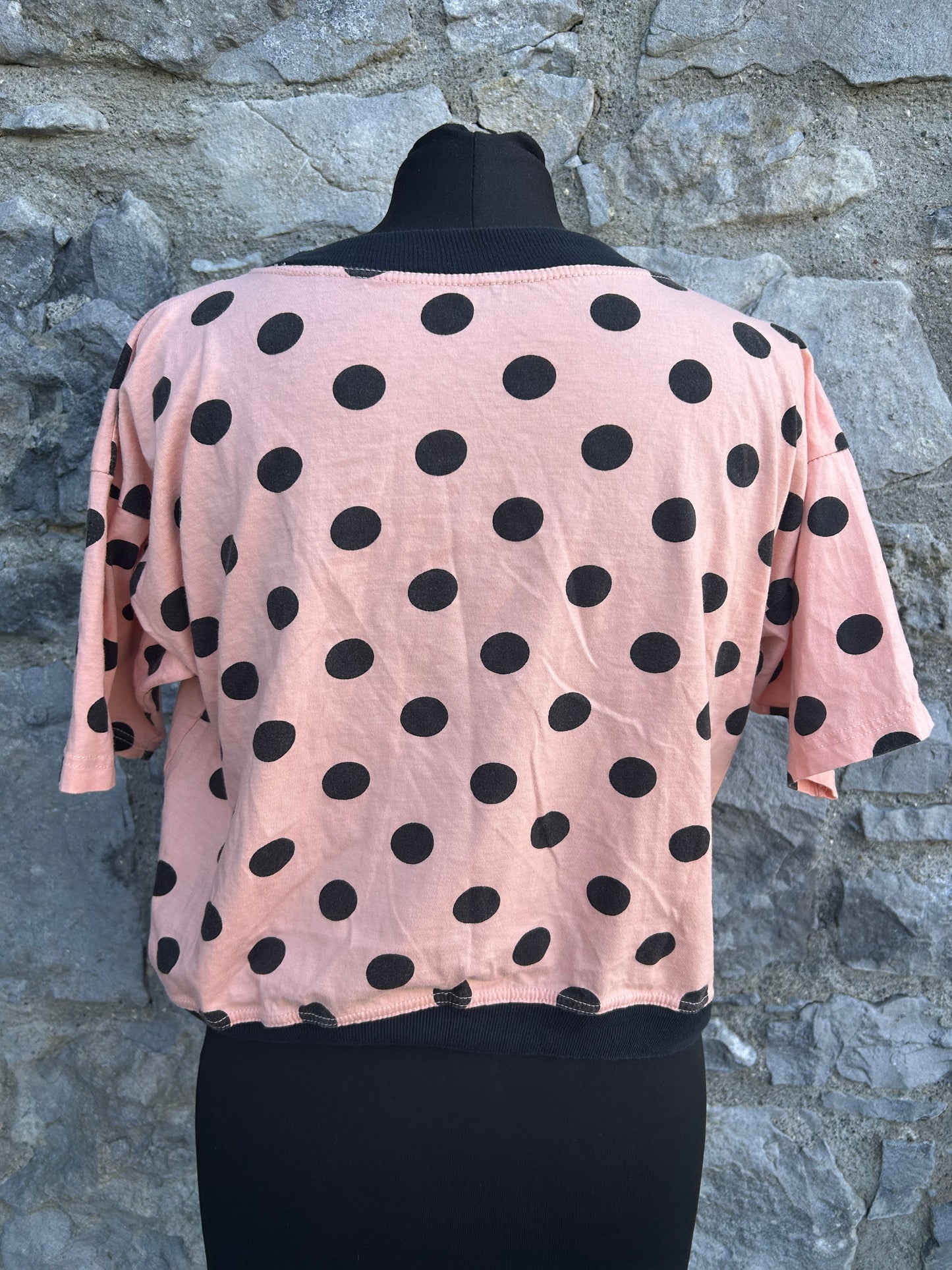 80s mega dots pink cropped top uk 10-12