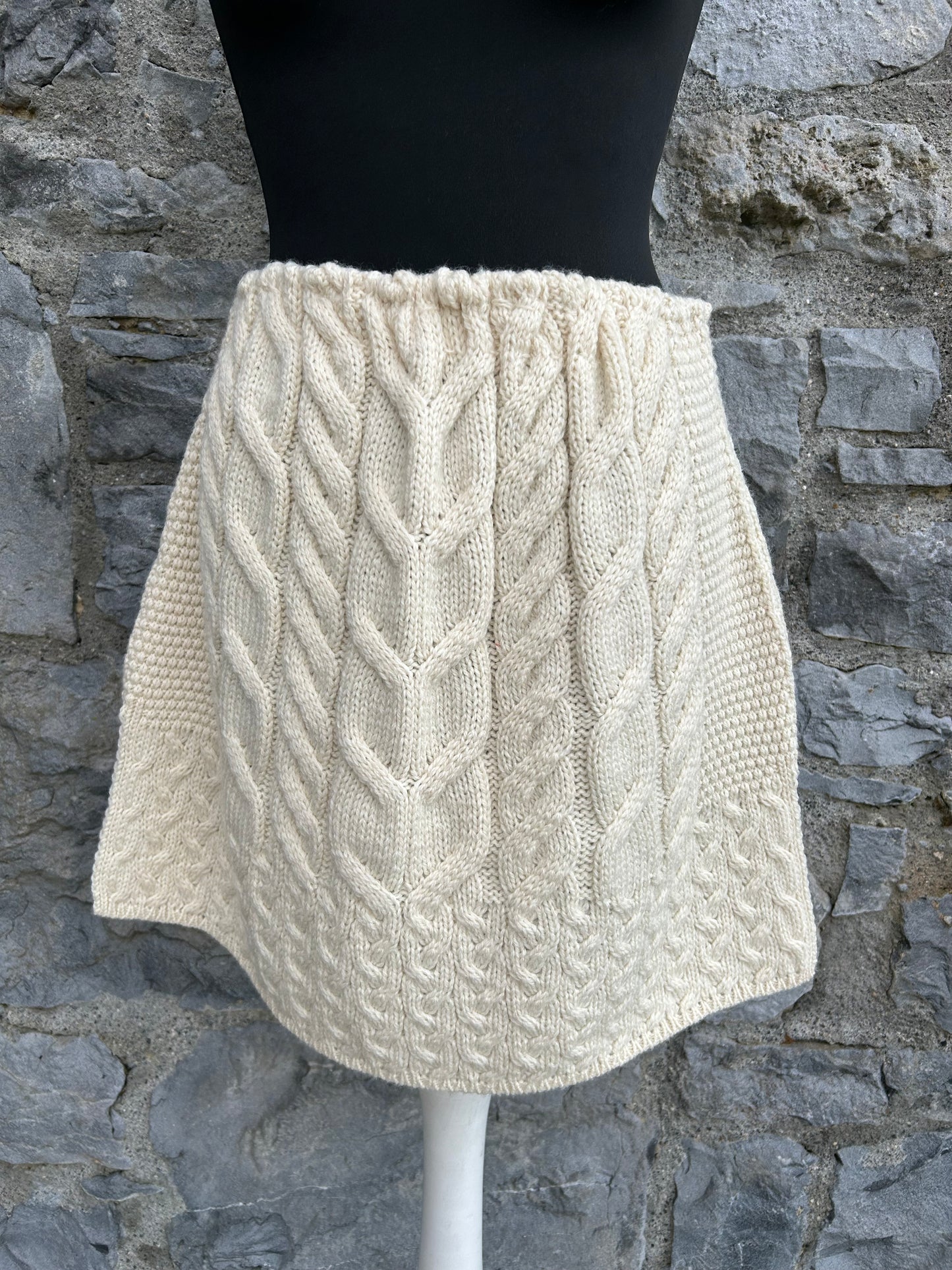 Aran style cream skirt uk 10-12