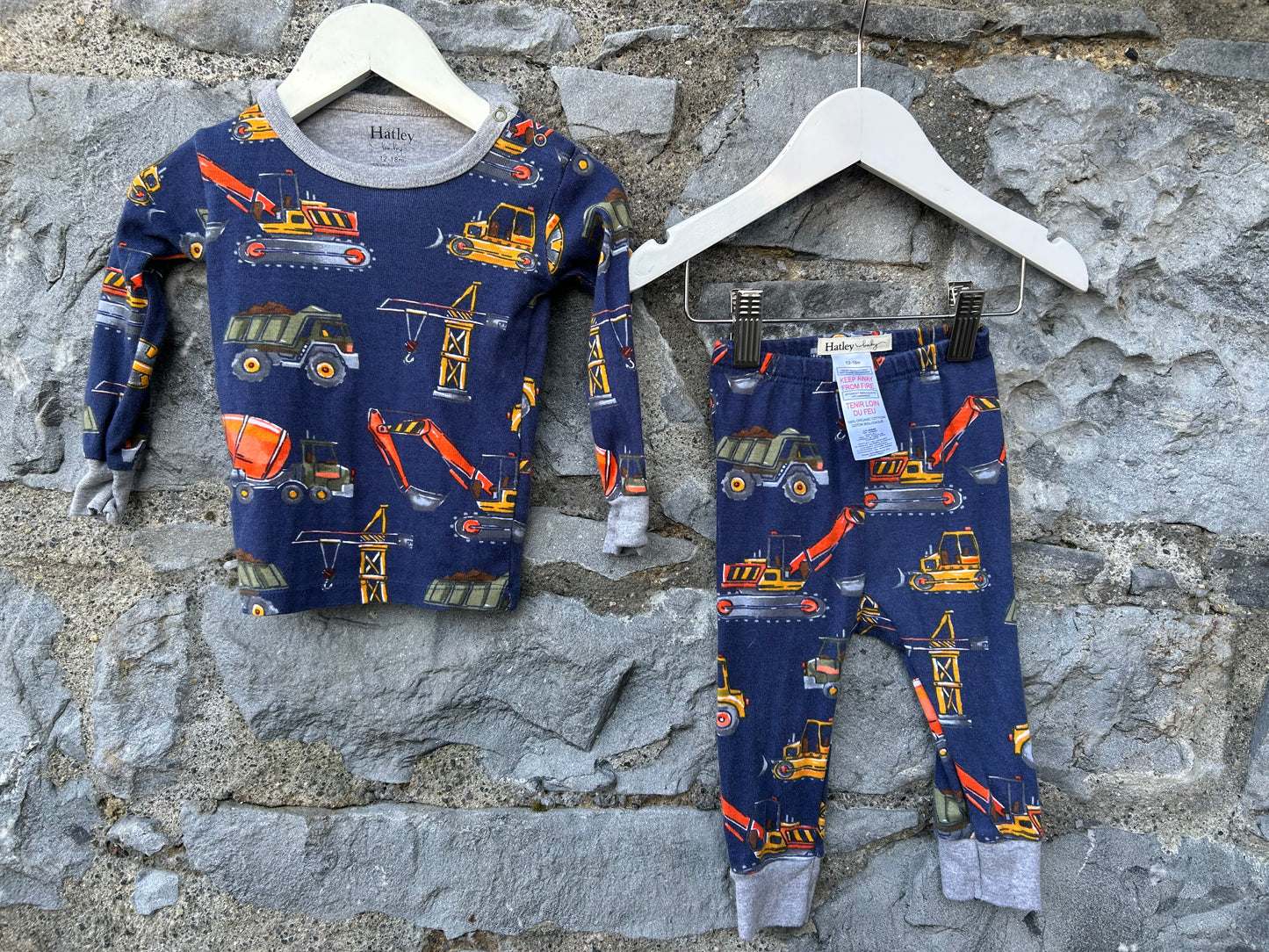 Navy construction vehicles pjs   9-12m (74-80cm)