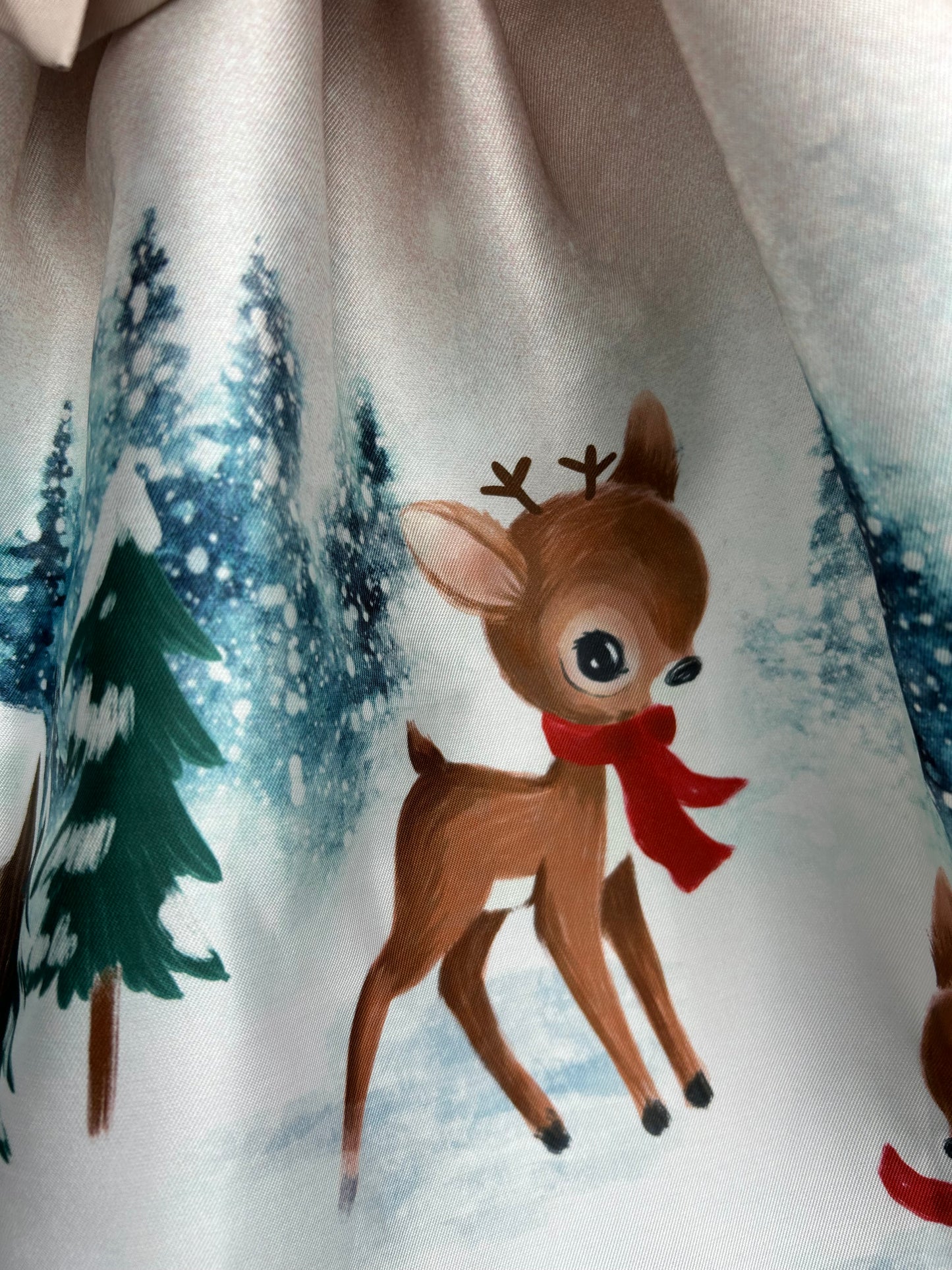 Light pink deer winter dress  7-8y (122-128cm)