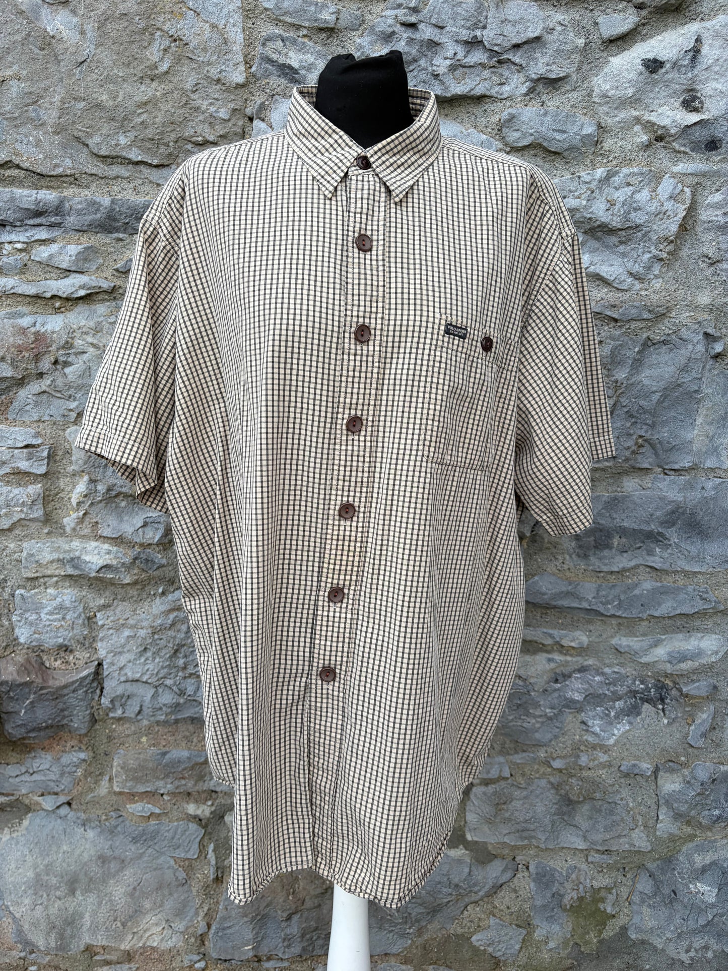 90s Ralph Lauren brown check shirt XL