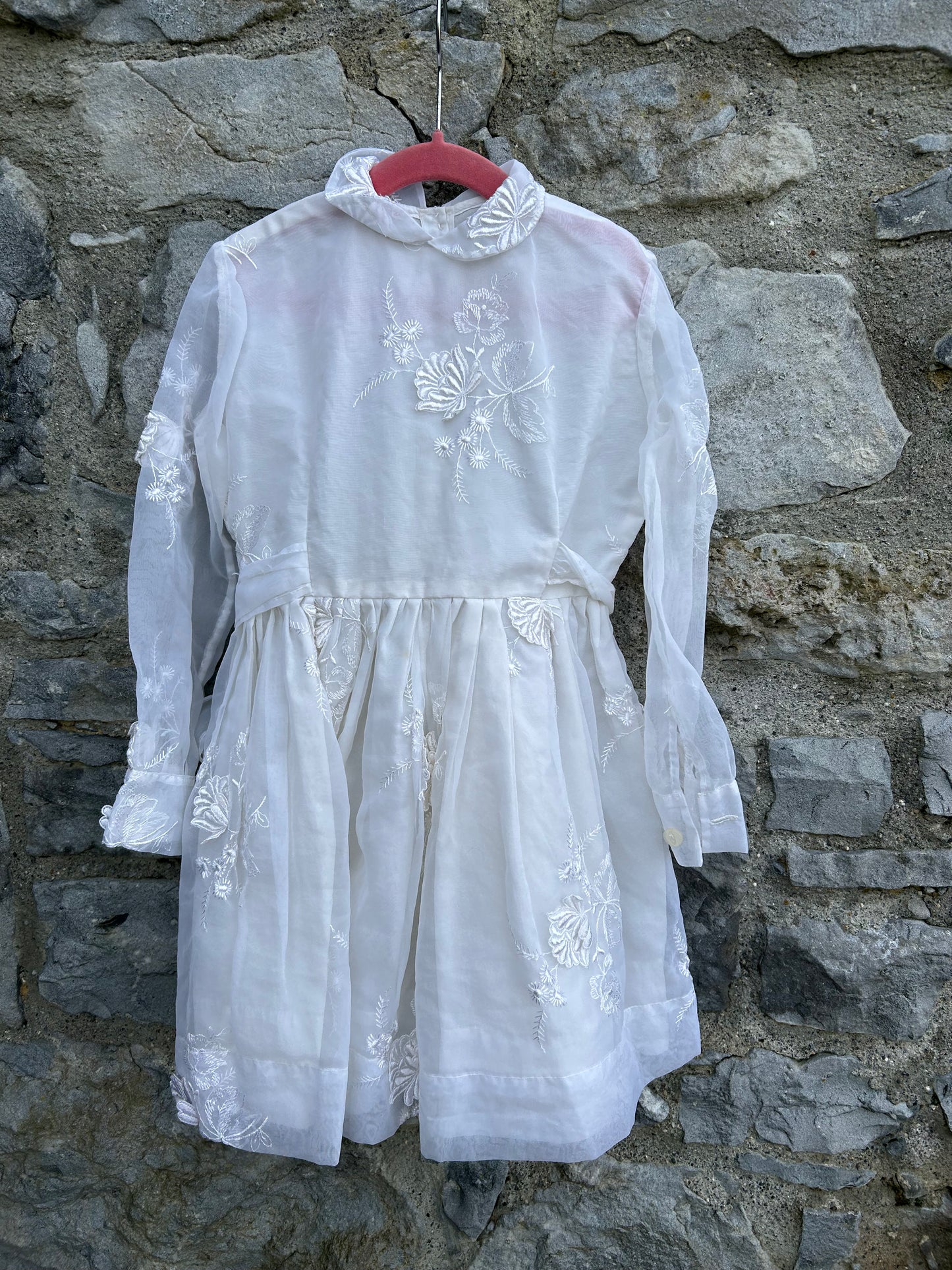 80s white dress 5-6y (110-116cm)