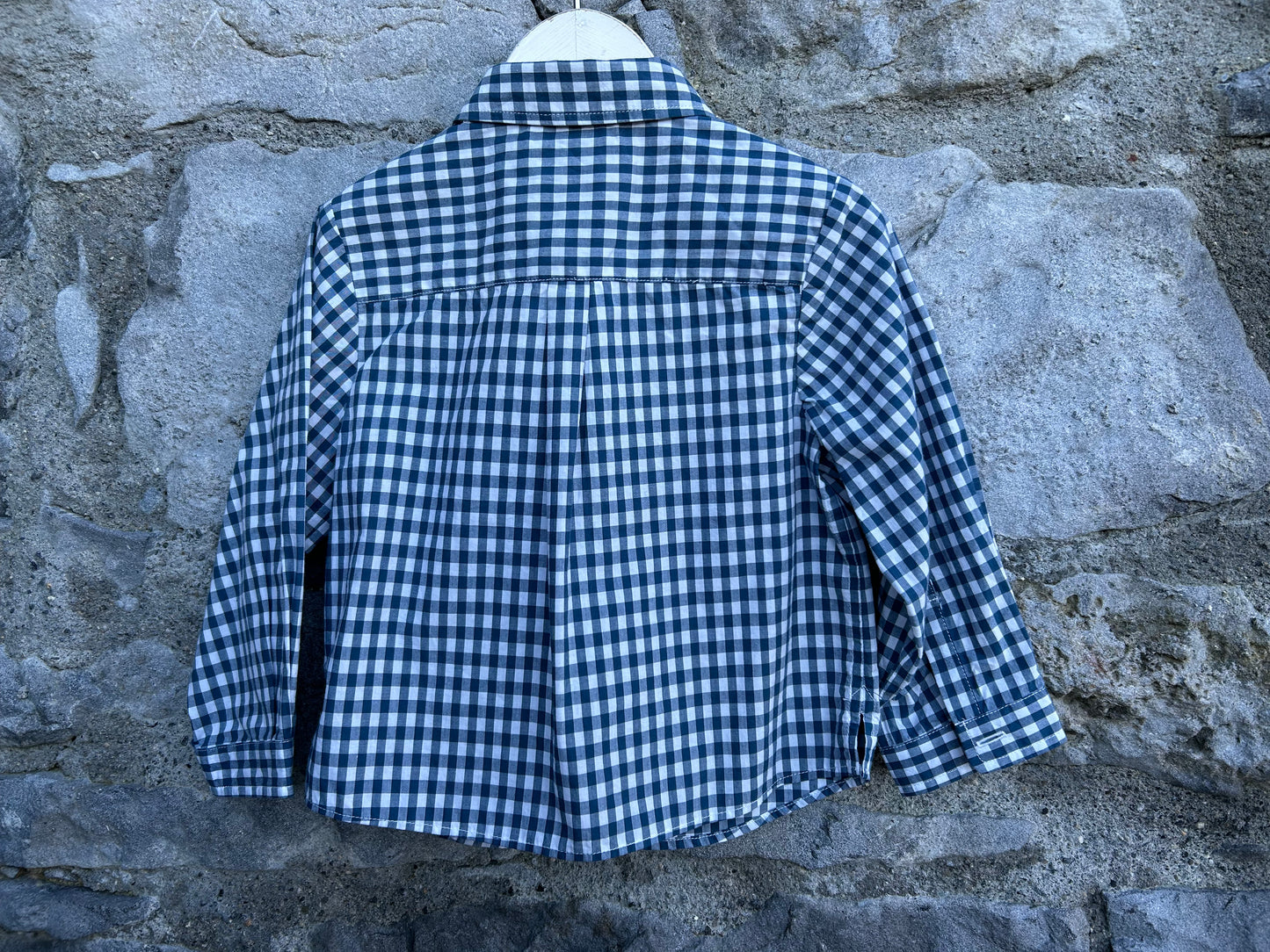 Blue gingham shirt  12m (80cm)