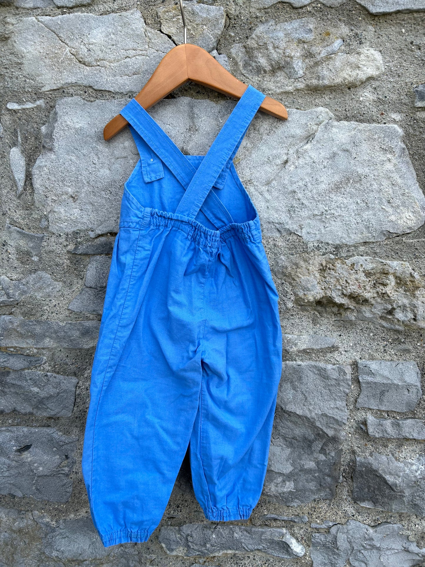 90s blue boat dungarees  9-12m (74-80cm)