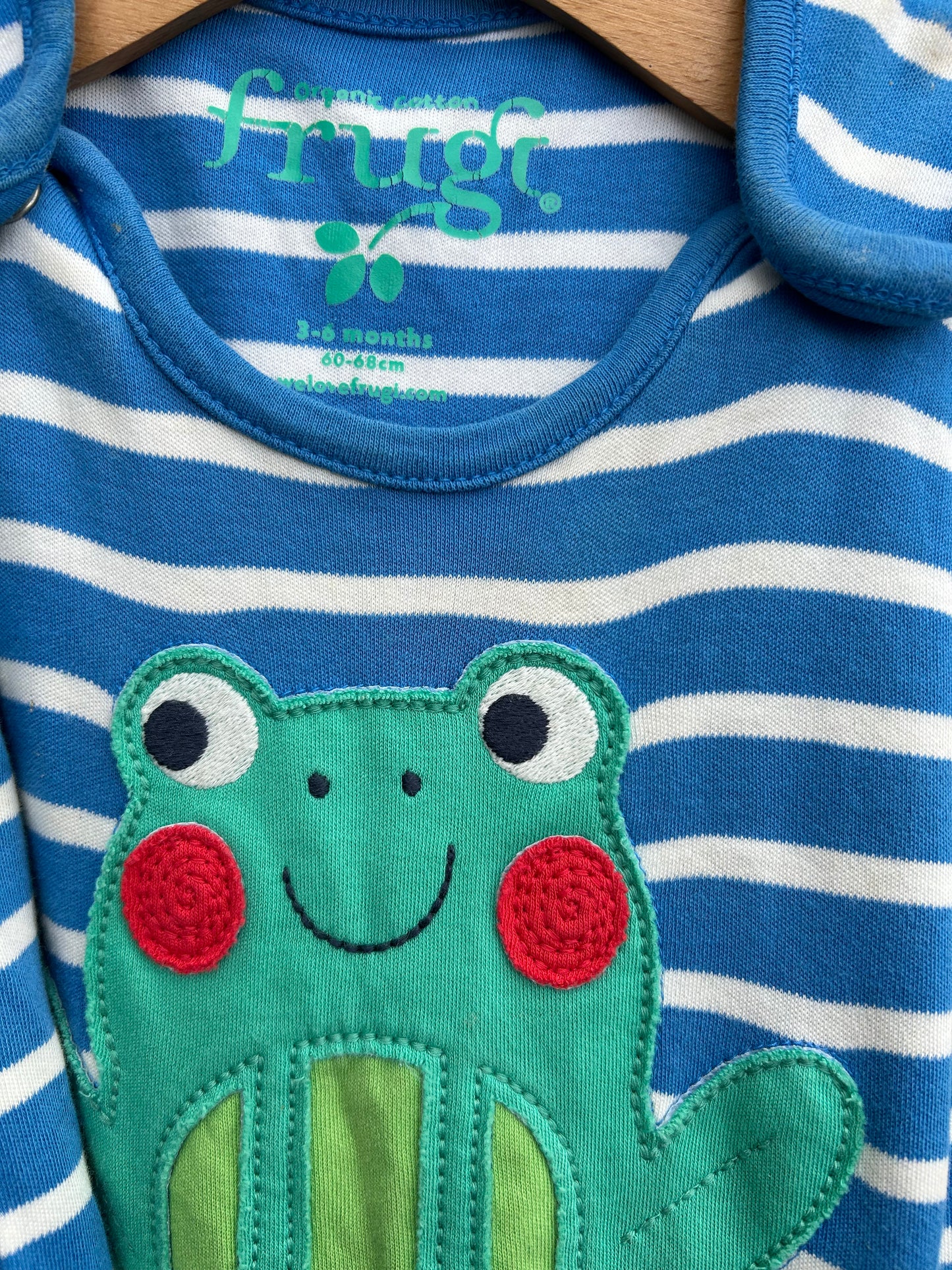 Frog stripy dungarees 3-6m (62-68cm)