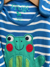 Load image into Gallery viewer, Frog stripy dungarees 3-6m (62-68cm)
