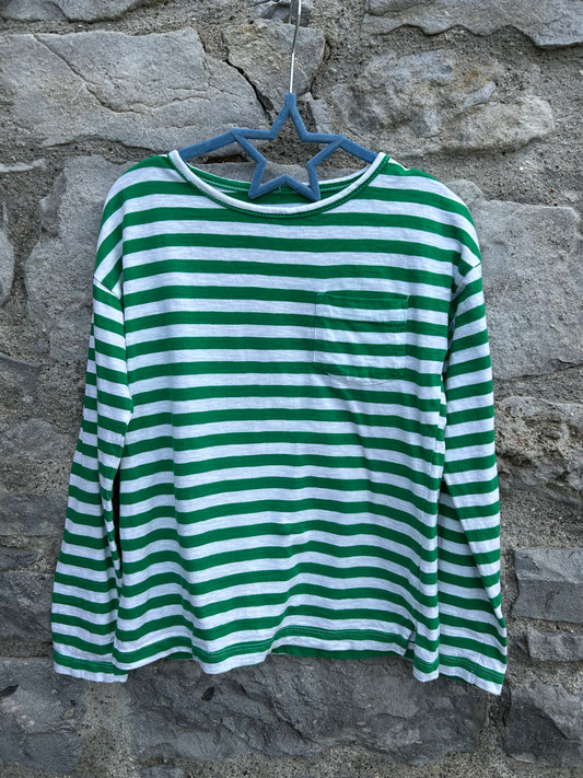 Green stripy top 8y (128cm)