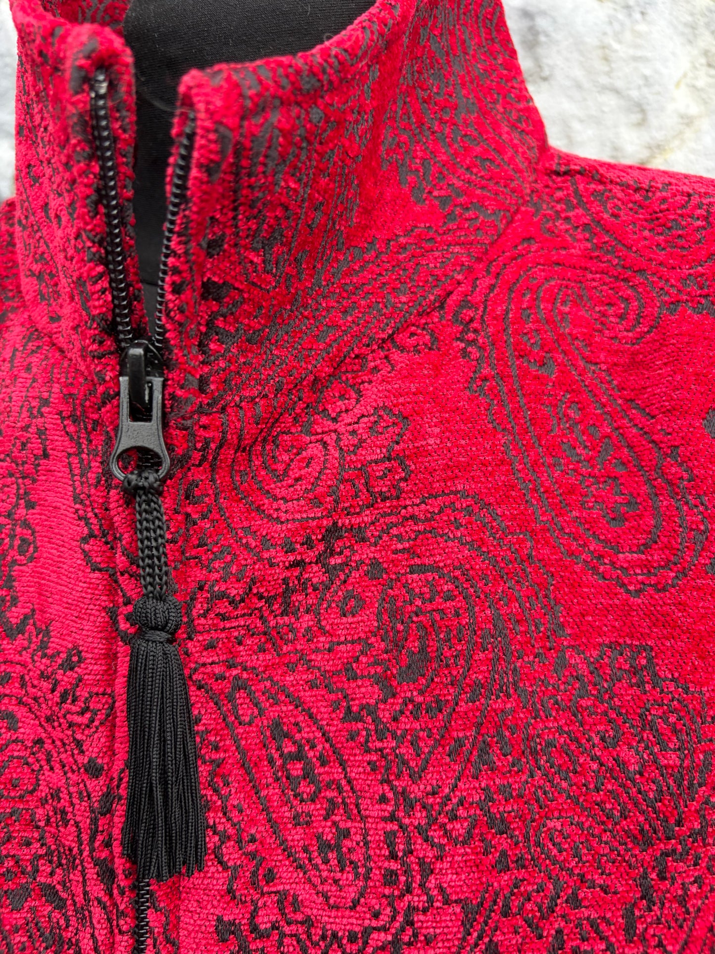 Y2K red paisley jacket uk 12
