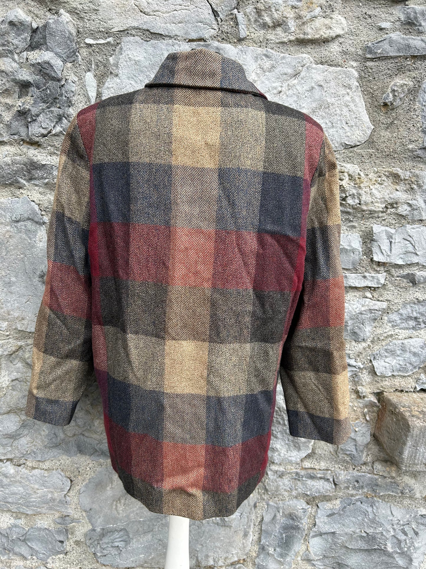 90s patchwork wool jacket uk 12