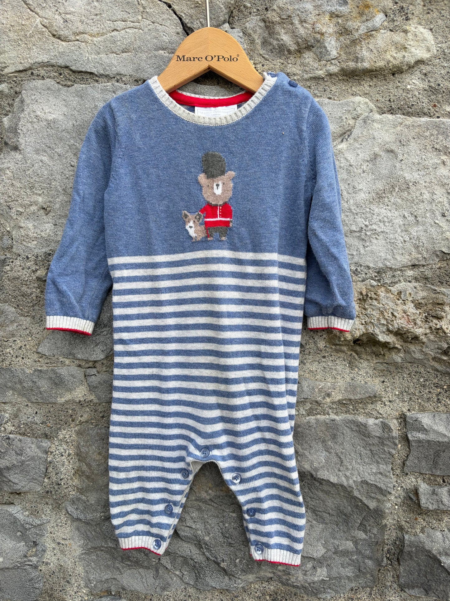 Blue&white striped knit romper 3-6m (62-68cm)