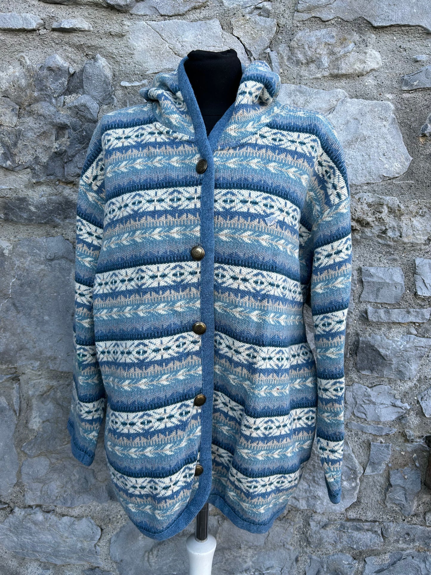 Blue&white Nordic-style sweater uk 14