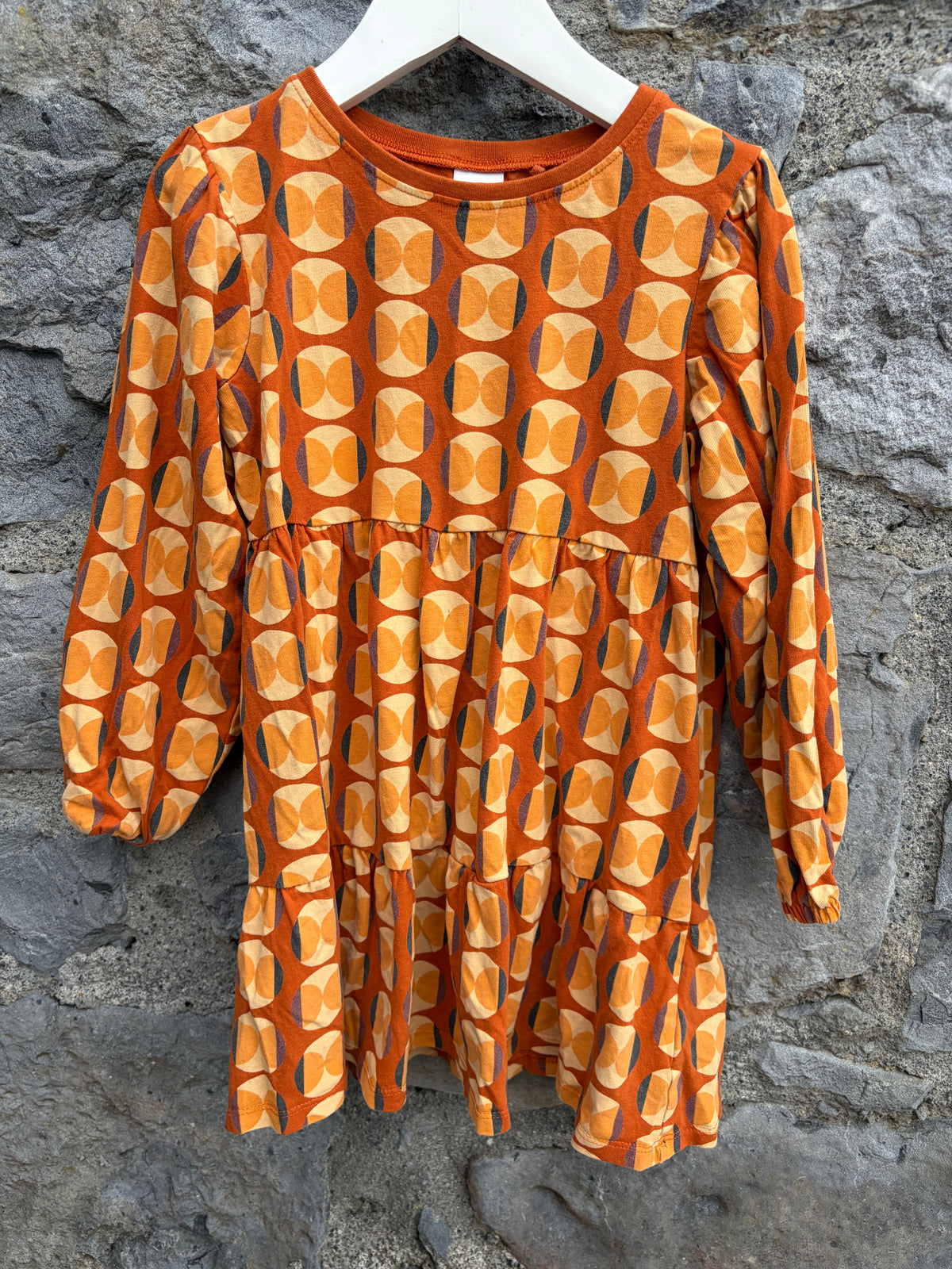 Orange geometric dress  5-6y (110-116cm)