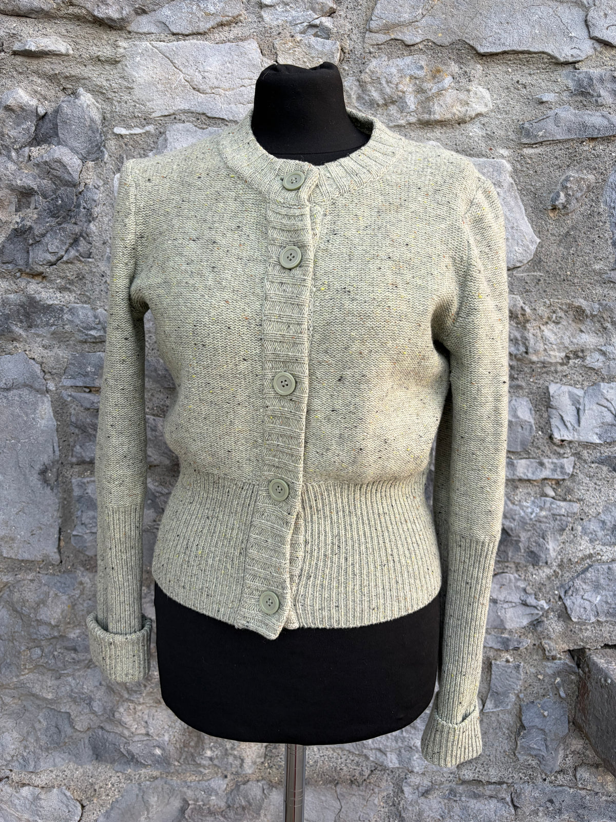 Pistachio melange cardigan uk 8