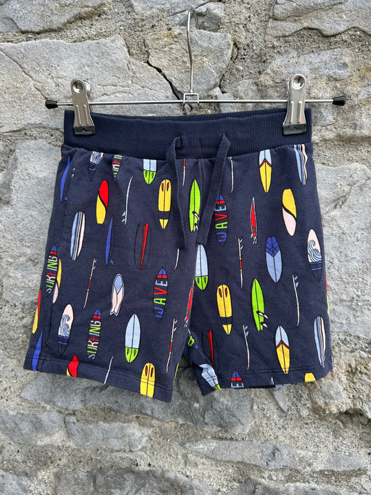 Surf boards navy shorts  3-4y (98-104cm)