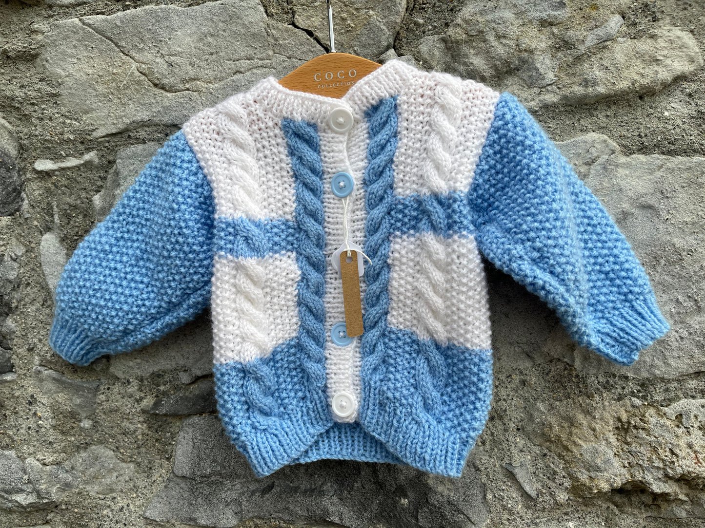 Blue&white cardigan  6-9m (68-74cm)