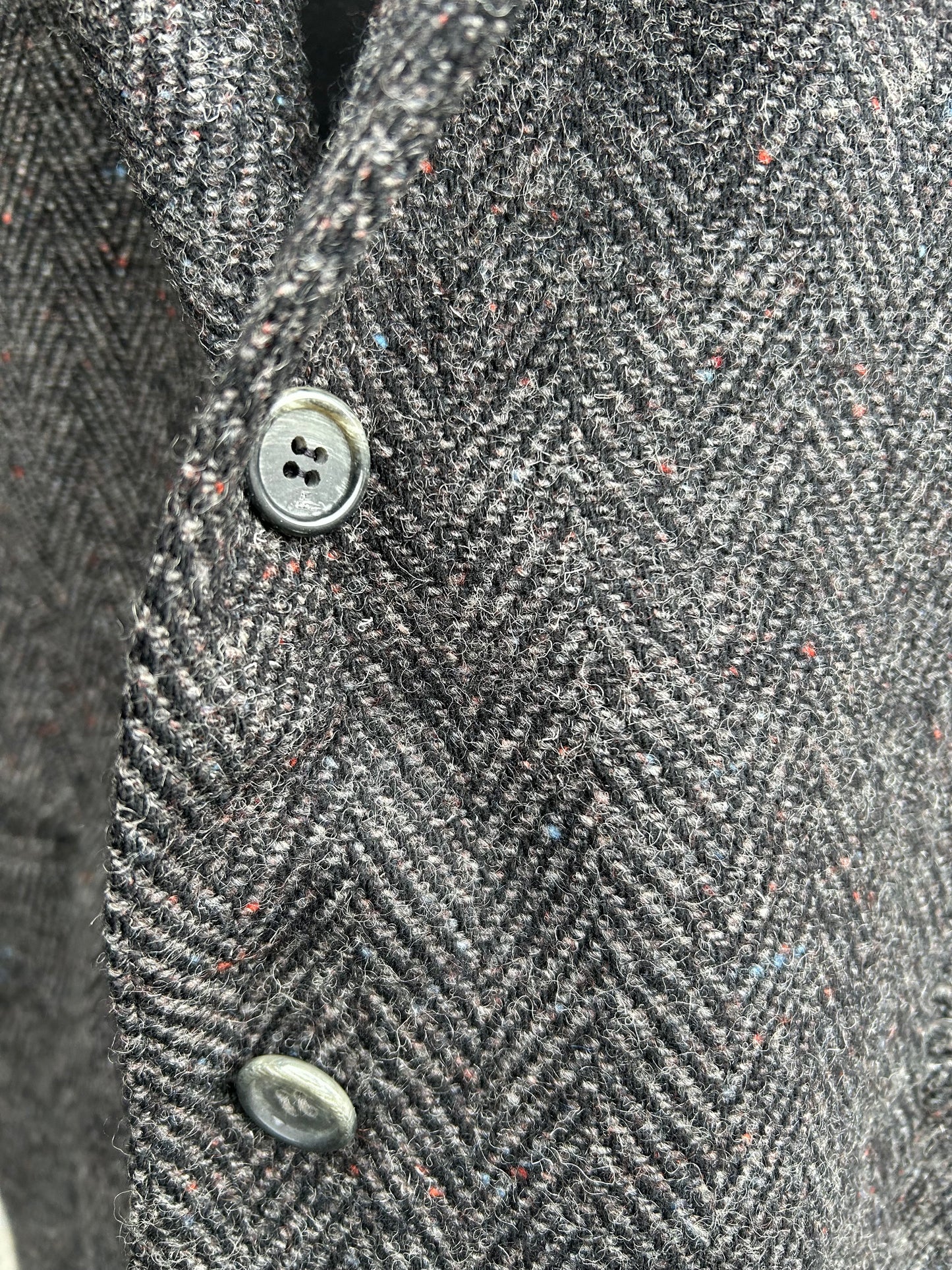 90s grey tweed herringbone jacket XL
