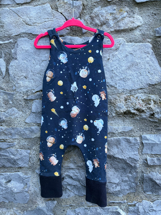 Astronaut animals dungarees 3-12m (62-80cm)