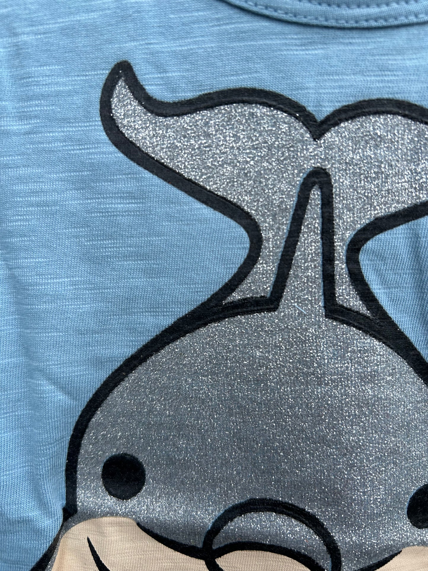 Glitter dolphin blue T-shirt  2-3y (92-98cm)