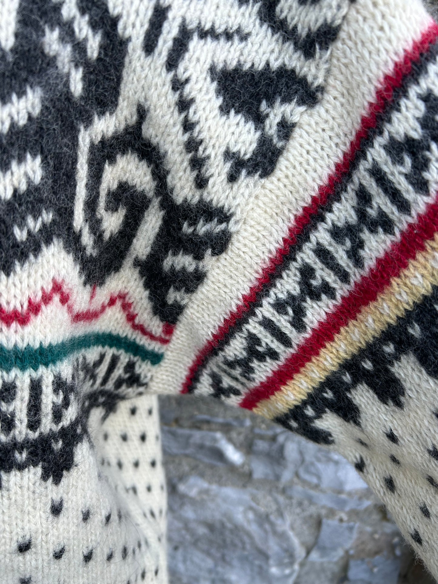 80s Sportique Cubus Norwegian Fair Isle woolly jumper uk 10