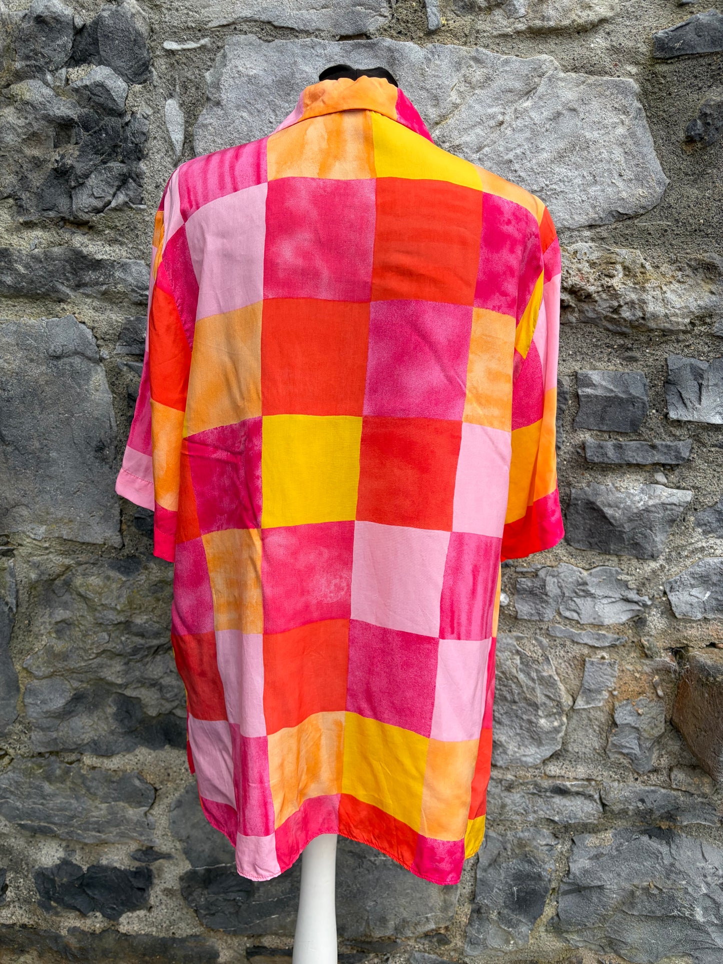 90s pink squares shirt uk 14