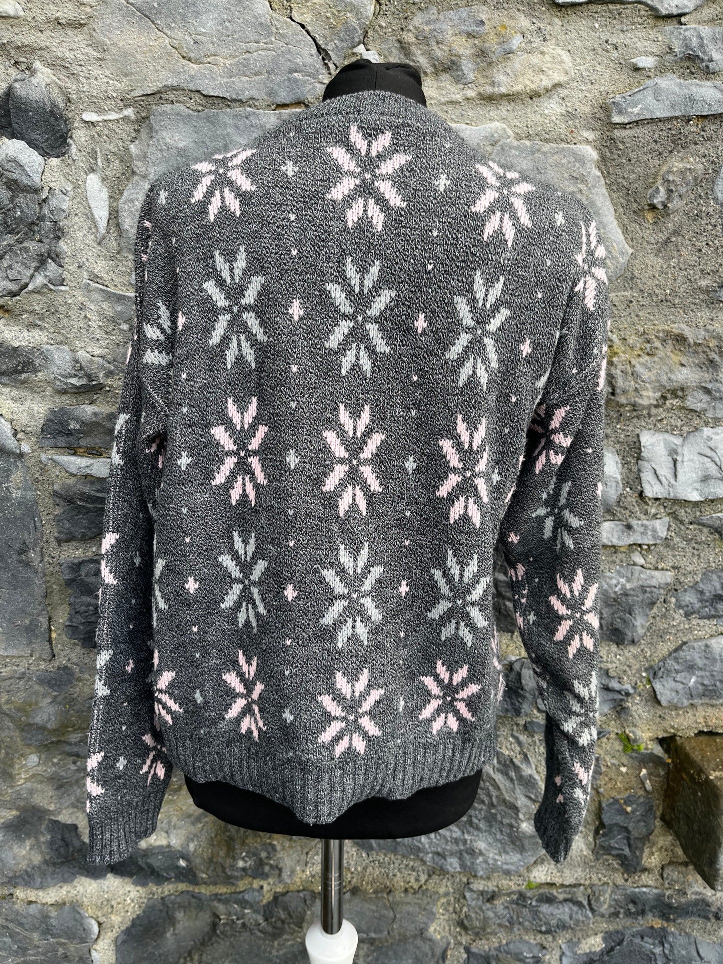 80s grey snowflake jumper uk 12