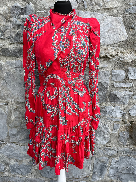 Red floral dress uk 6-8