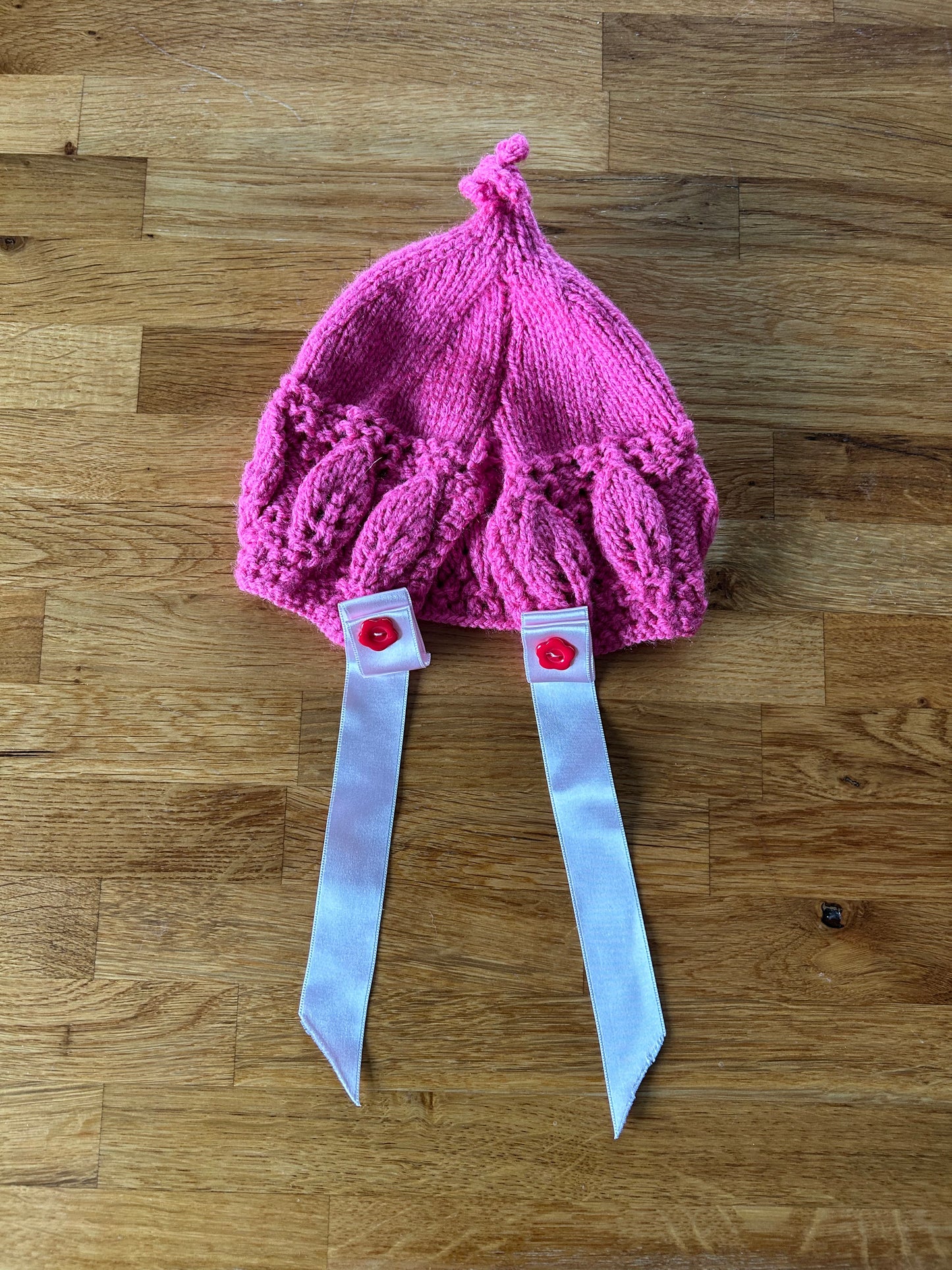 Pink baby hat 0-3m (56-62cm)