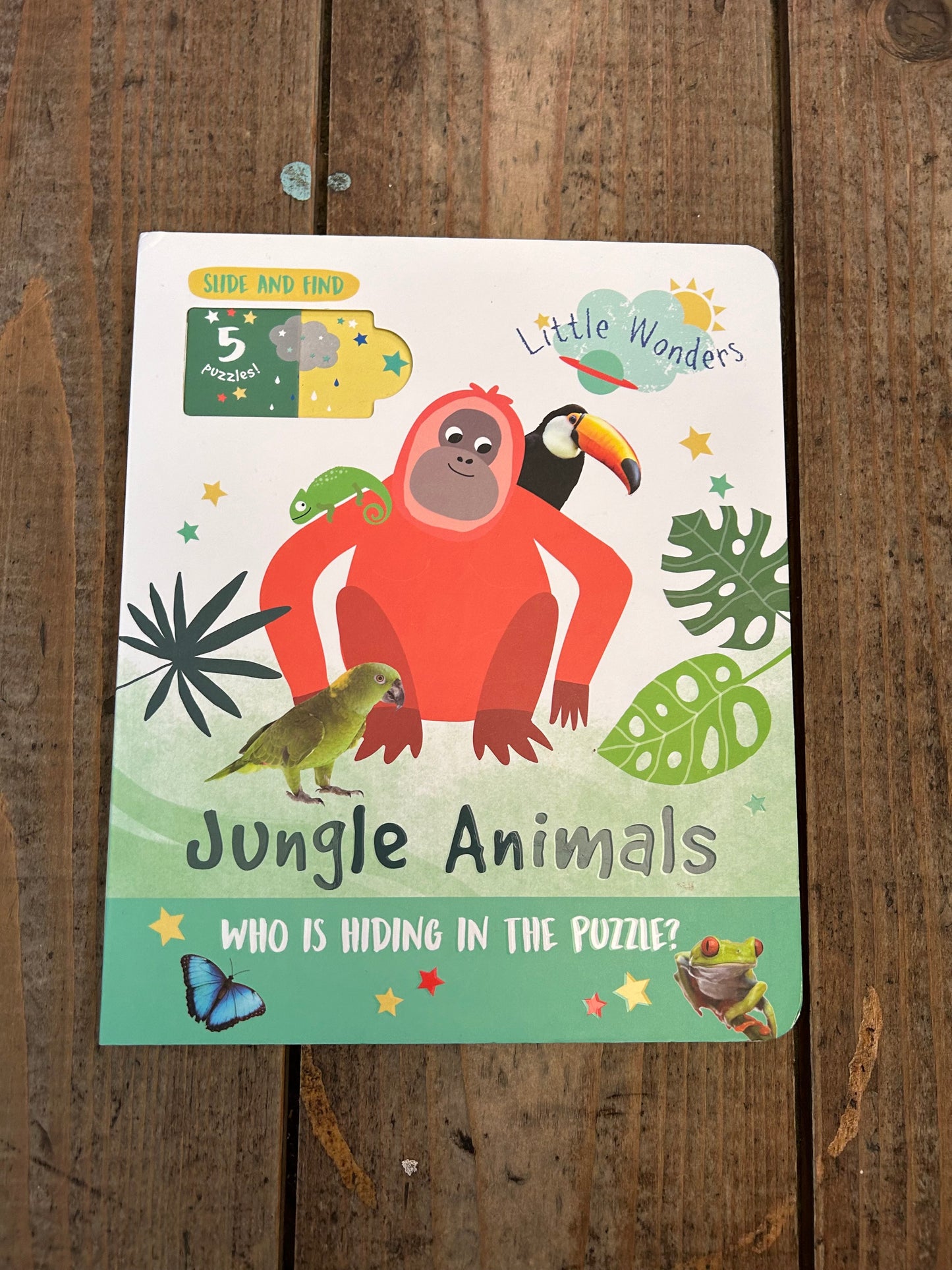 Jungle animals slider book