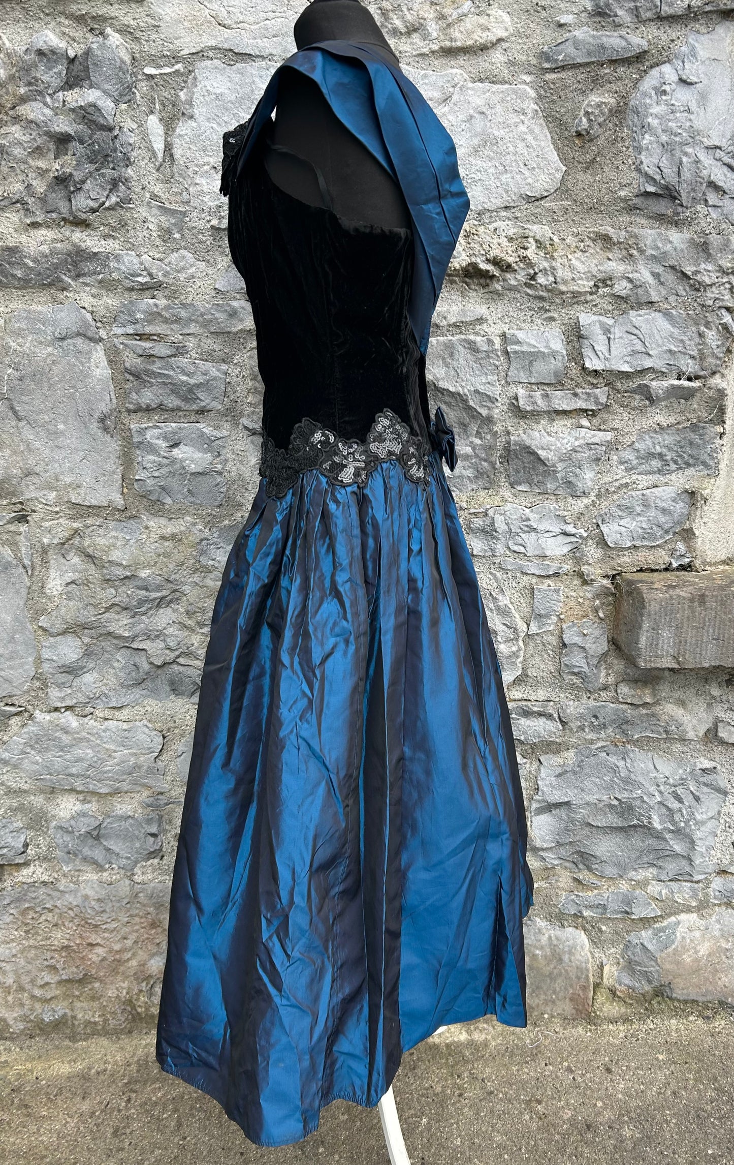 80’s prom black&blue Dress uk 10-12
