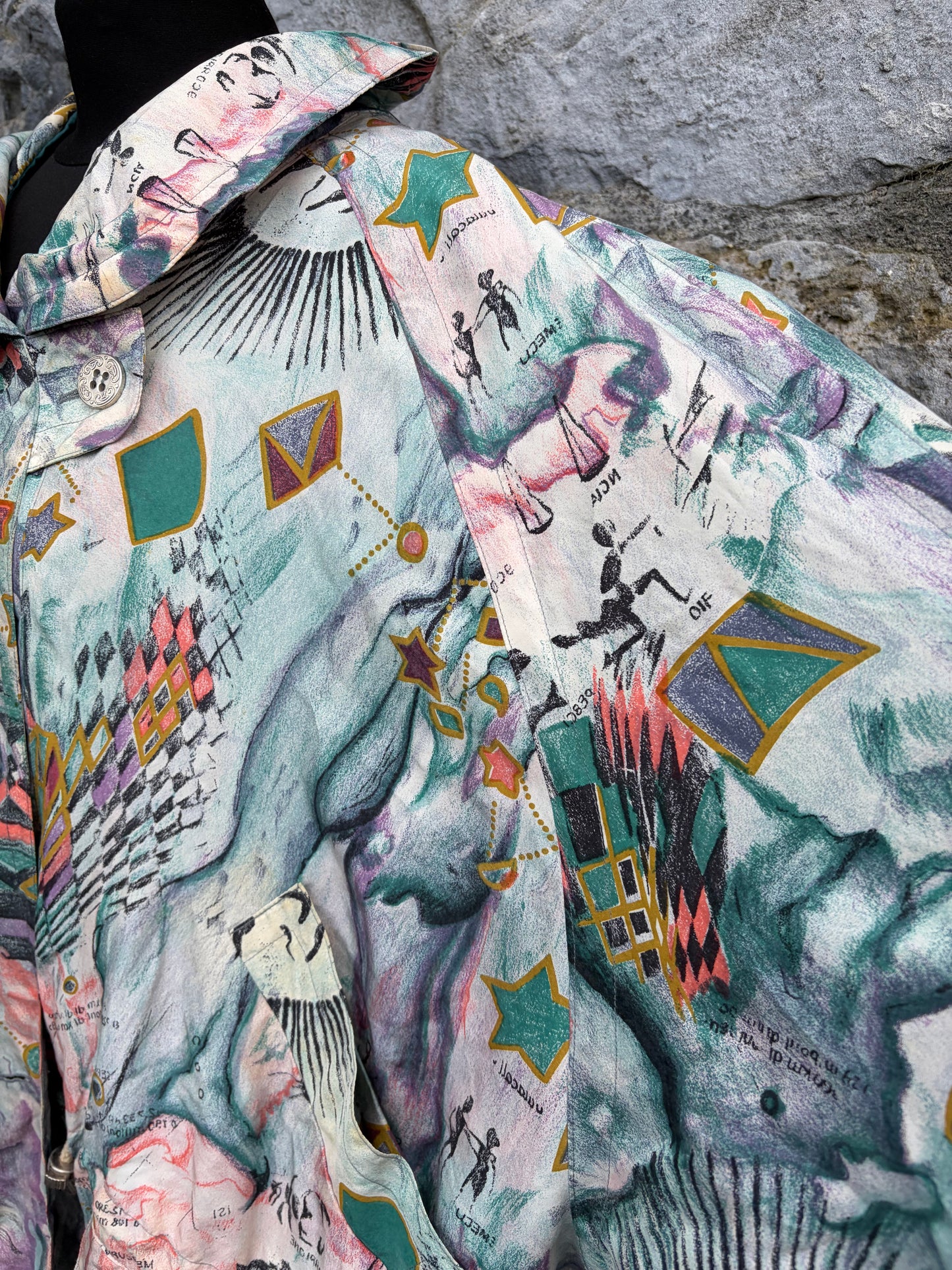 80s abstract zodiac signs jacket uk 16