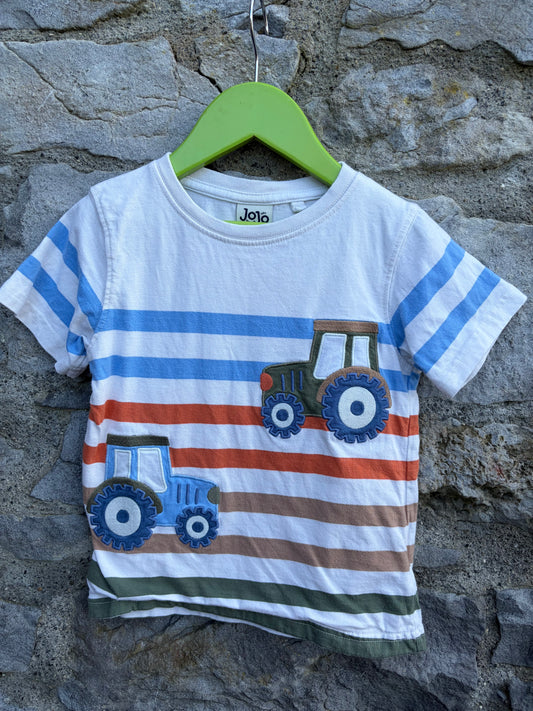 Tractors stripy T-shirt  4y (104cm)