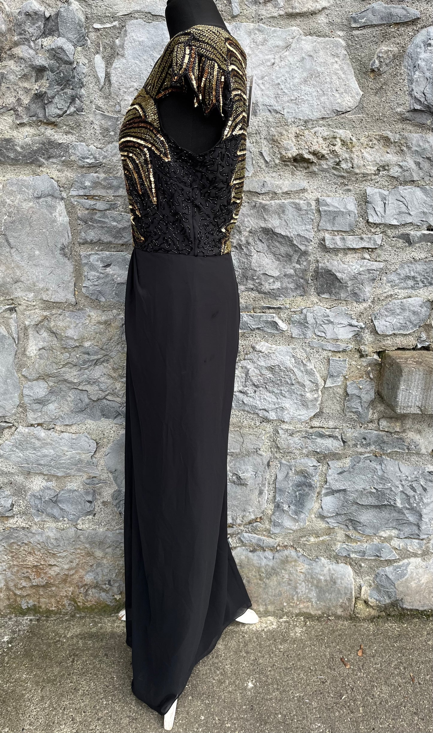 Black sequin maxi dress uk 8