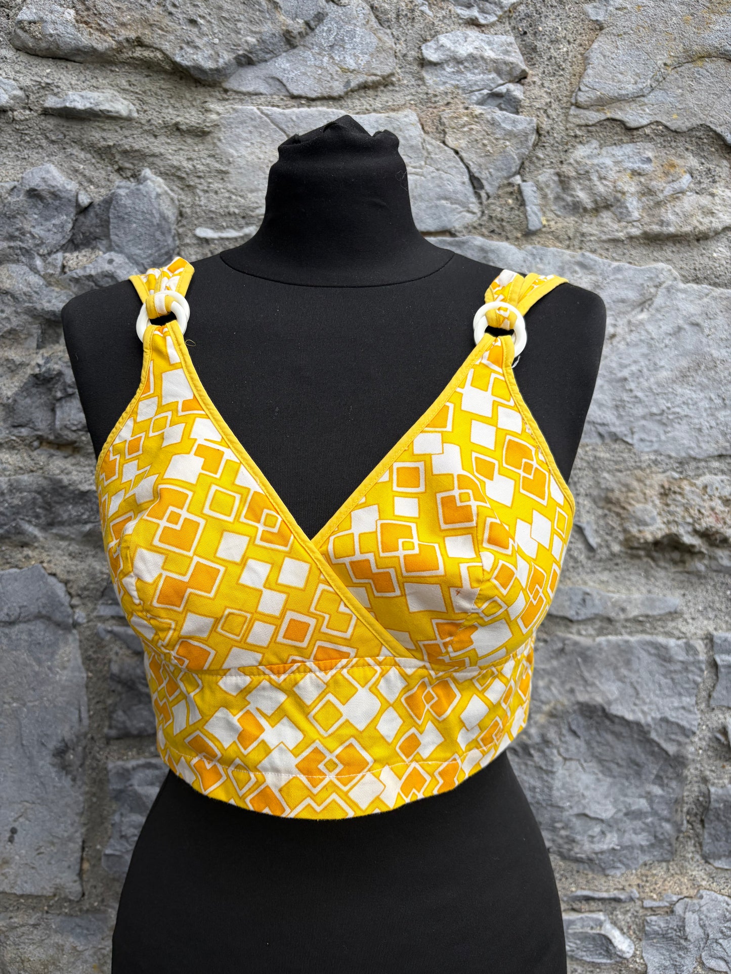 70s yellow bralette uk 8-10